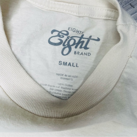 Eighty eight short sleeve t shirt embroidered patch melting smiley face cotton s - Picture 3 of 4